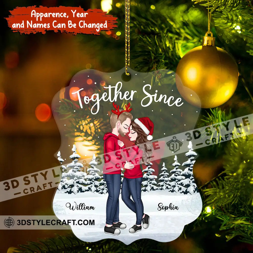 Together Since - Couple Ornament Custom Appearance Personalized Acrylic Gift For Christmas Family