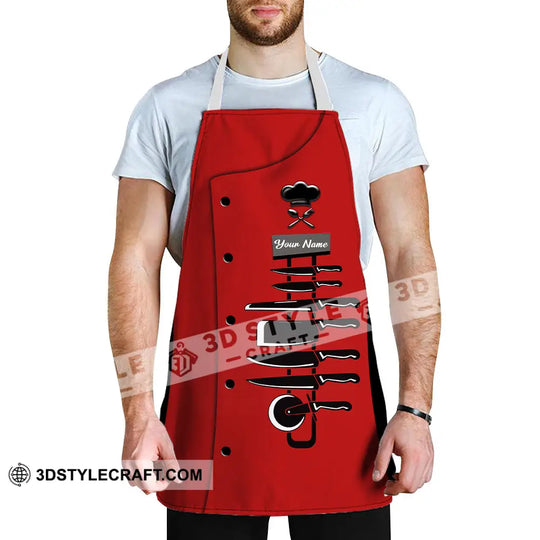 Unisex Apron - Custom Name Apron For Chef - Knife Collection style option 3