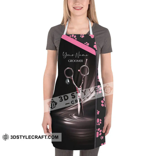Unisex Apron, Custom Name Apron - Groomer Paws Custom Name Apparel style option 3
