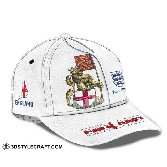 Unisex Cap,  Custom England Football Name Cap, England The Three Lions style option 3