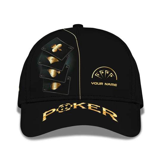 Unisex Cap, Custom Name Poker Classic Cap, Poker Hat, Casino Poker style option 4