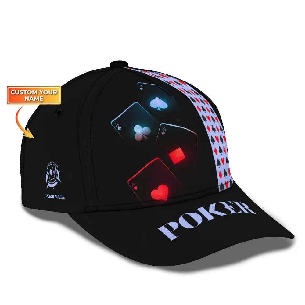 Unisex Cap Custom Name Poker Classic Hat Casino T-Shirt