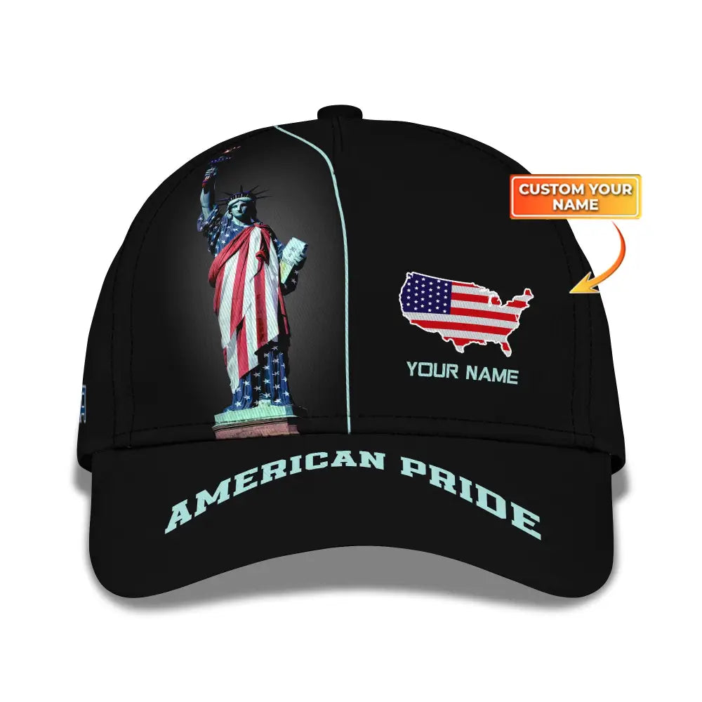 Unisex Classic Cap American Pride Independence Day Statue Of Liberty Apparel T-Shirt