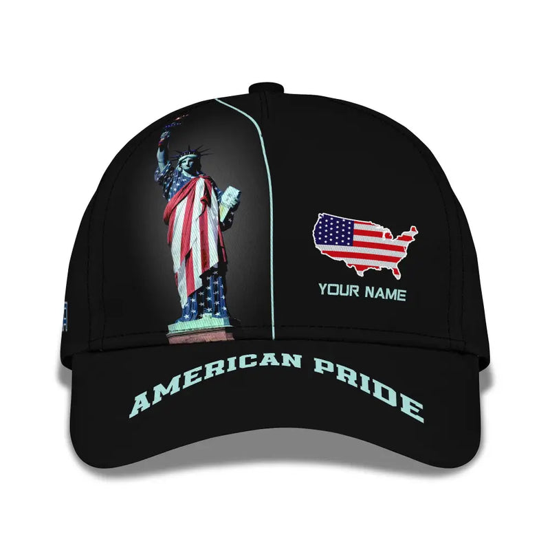 Unisex Classic Cap American Pride Independence Day Statue Of Liberty Apparel T-Shirt