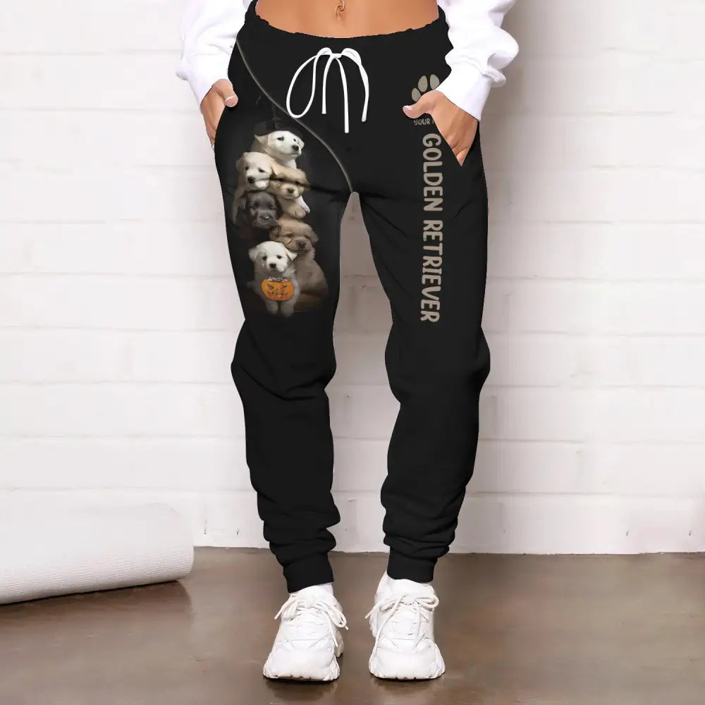 Unisex Clothing Custom Halloween Jogger Golden Retriever Pants For