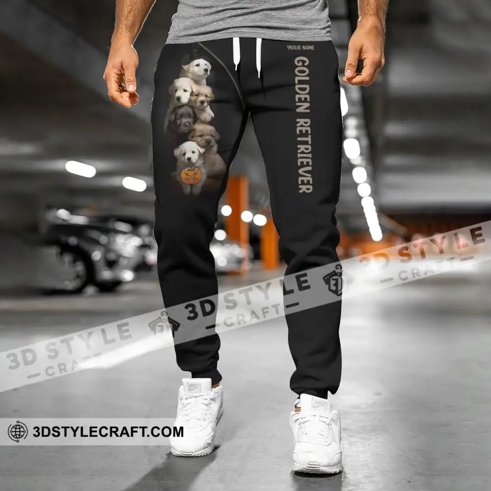 Unisex Clothing Custom Halloween Jogger Golden Retriever Pants For