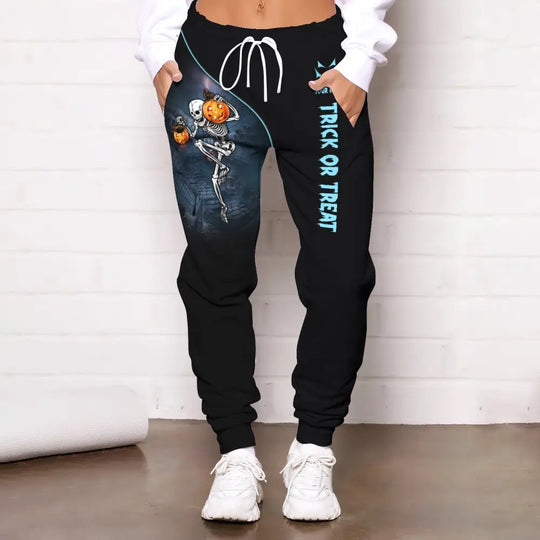 Unisex Clothing, Custom Halloween Jogger, Trick or Treat, Jogger Pants For Halloween style option 2