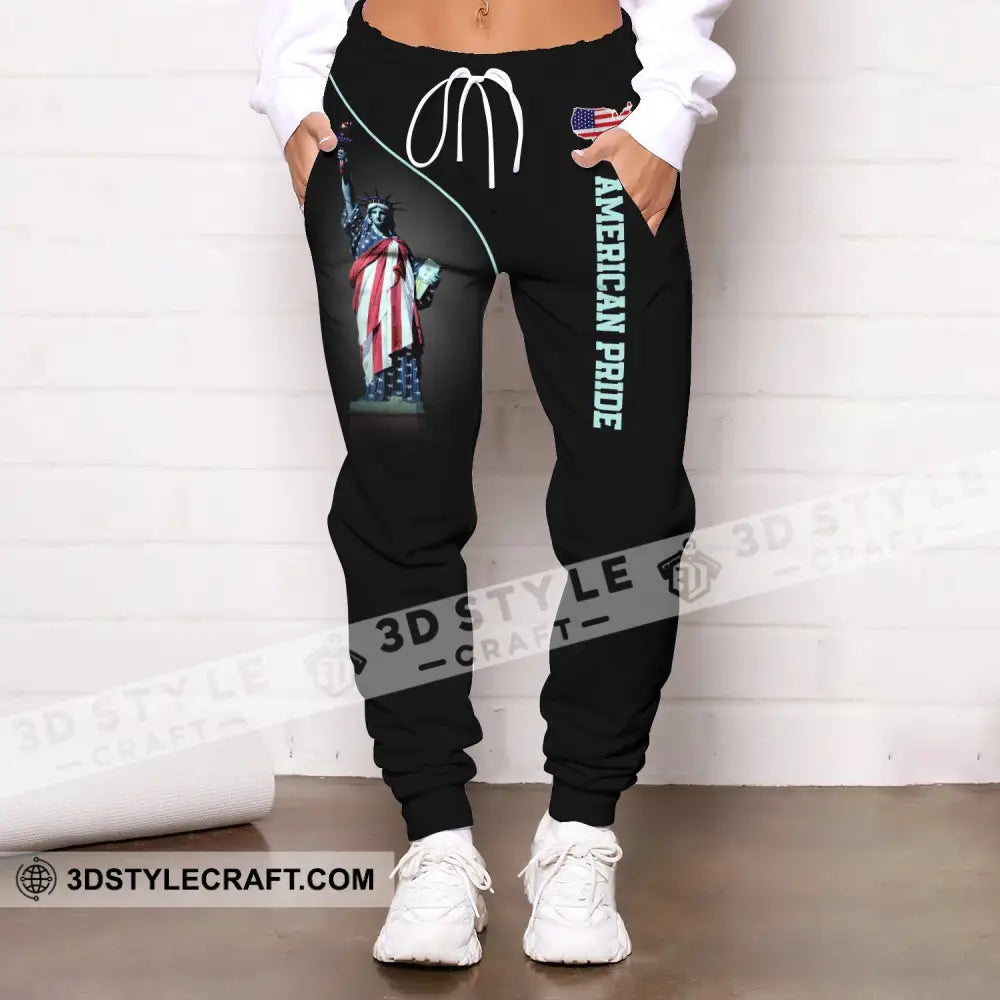 Unisex Clothing Custom Jogger American Pride Pants Independence Day Statue Of Liberty Apparel