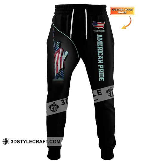 Unisex Clothing, Custom Jogger, American Pride Jogger Pants, Independence Day, Statue of Liberty Apparel style option 1