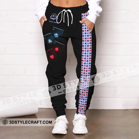 Unisex Clothing, Custom Name Poker Jogger Pants, Poker Pants, Casino Poker style option 4
