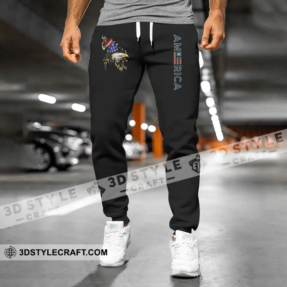 Unisex Pants - Custom Name 3D America Icon Liberties