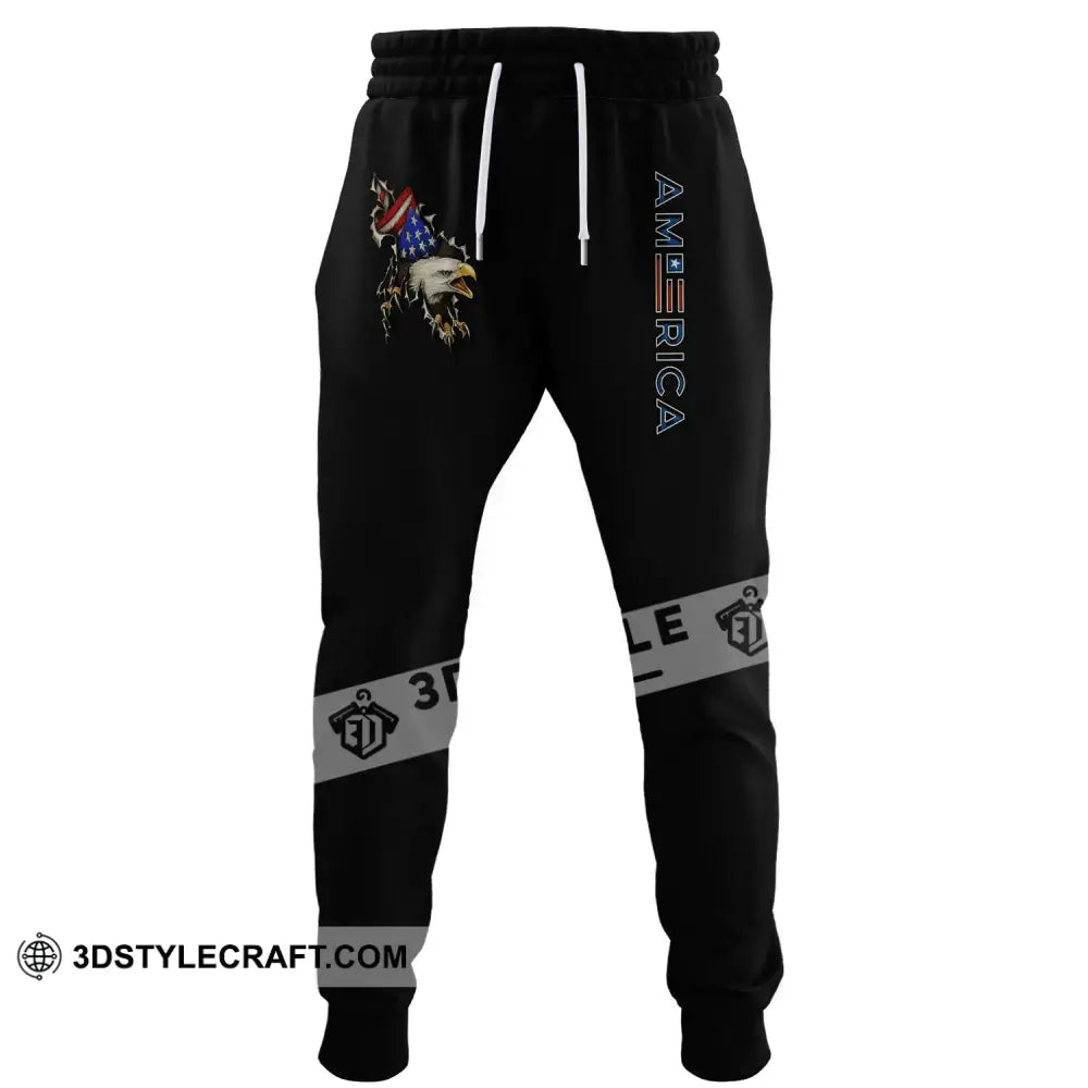 Unisex Pants - Custom Name 3D America Icon Liberties S