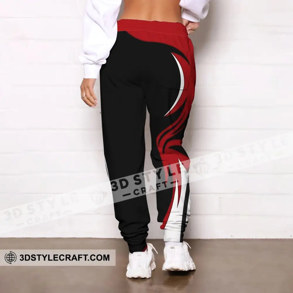 Unisex Pants - Custom Name Archery Sport Red Wave