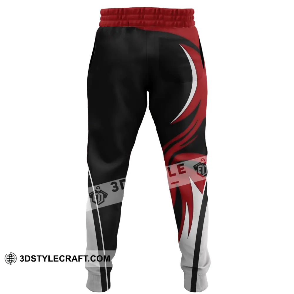 Unisex Pants - Custom Name Archery Sport Red Wave