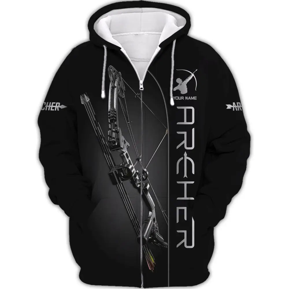 Unisex Shirt Archery T-Shirt Polo Gifts For Lovers Zipper Hoodie / S