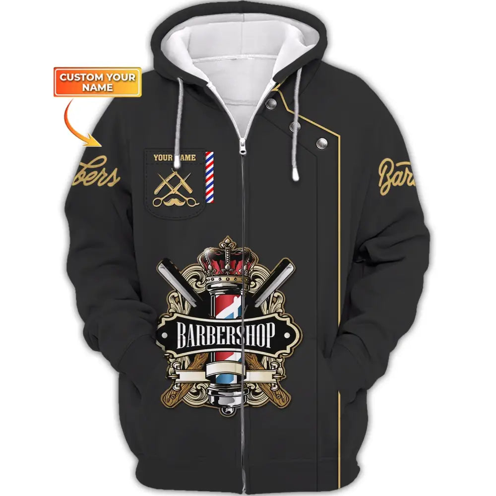 Unisex Shirt Barber For Hairstylists Zipper Hoodie / S T-Shirt