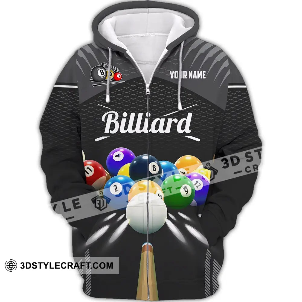 Unisex Shirt Billiards Custom T-Shirt Polo For Lovers Zipper Hoodie / S T-Shirt