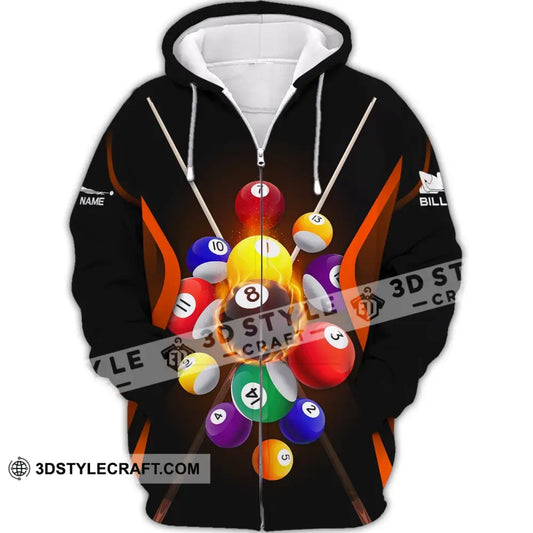 Unisex Shirt Billiards Polo T-Shirt For Lovers Zipper Hoodie / S