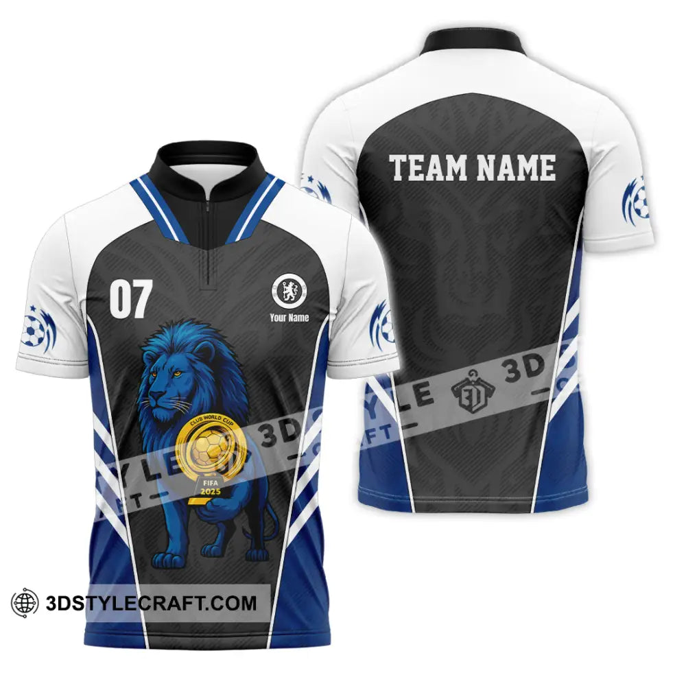 Unisex Shirt - Chelsea Custom Fifa Club World Cup Shirt Zipper Polo Shirt / S T-shirt