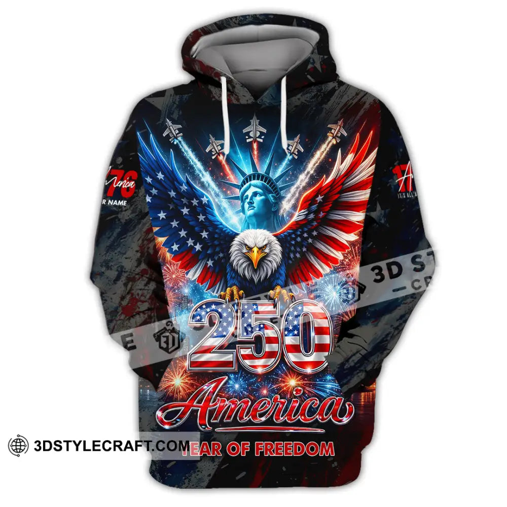 Unisex Shirt - Custom 250 Years America 3D Shirt Hoodie / S T-shirt