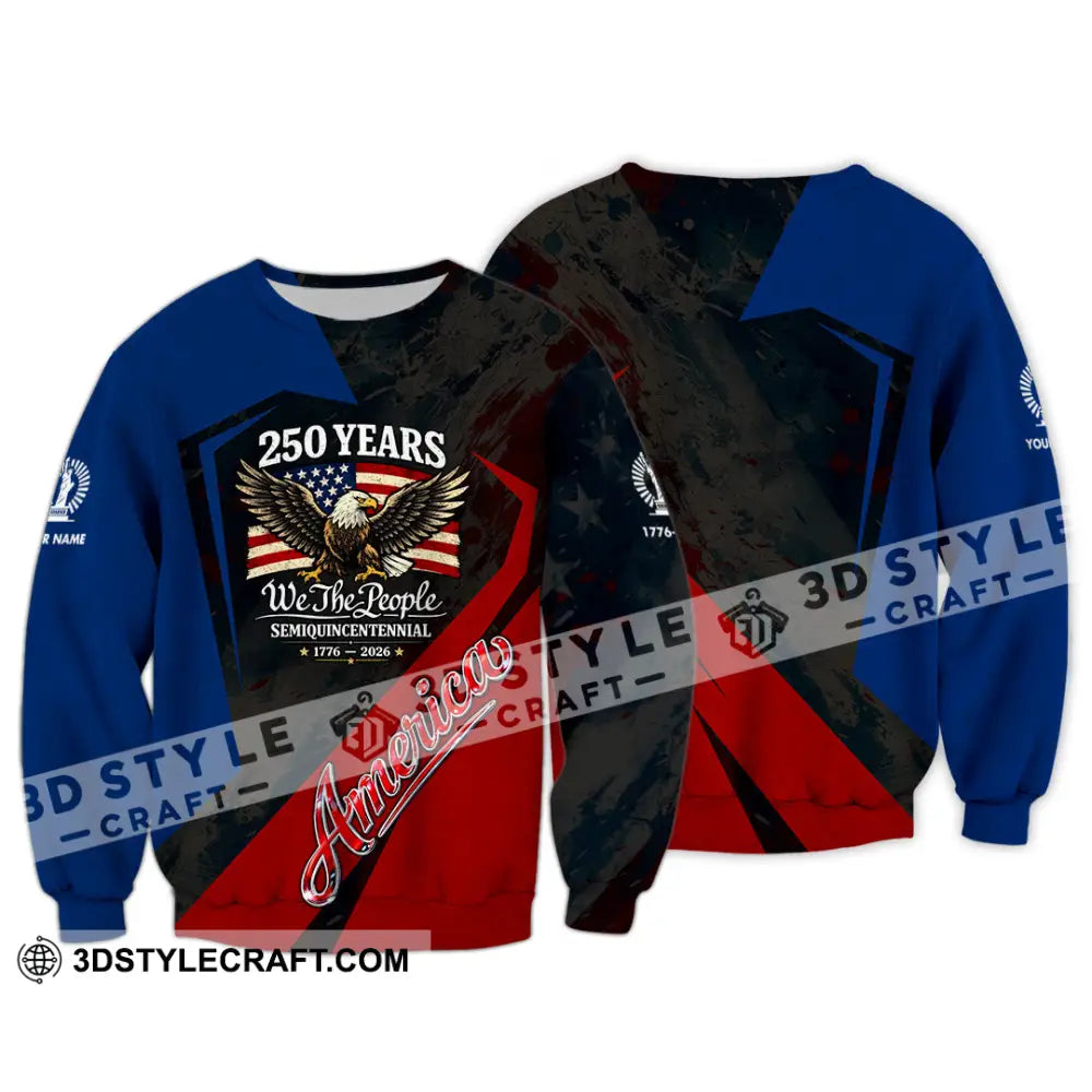 Unisex Shirt - Custom 250 Years America 3D Shirt Long Sleeve / S T-shirt