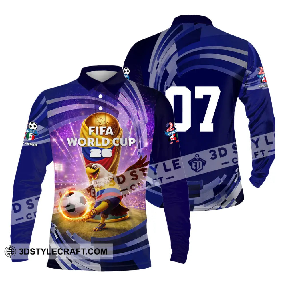 Unisex Shirt - Custom Fifa World Cup 2026 3D Shirt Long Sleeve Polo / S T-shirt