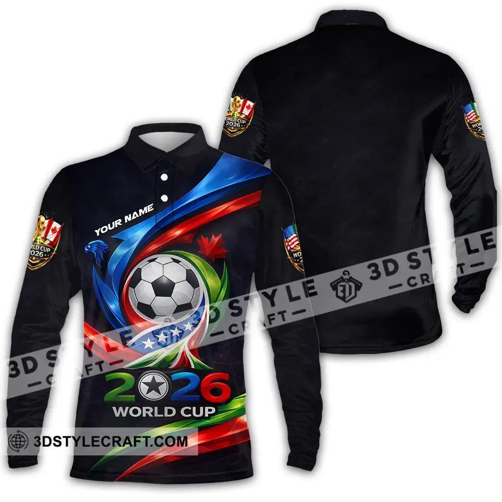 Unisex Shirt - Custom 2026 World Cup 3D Shirt Long Sleeve Polo / S T-shirt
