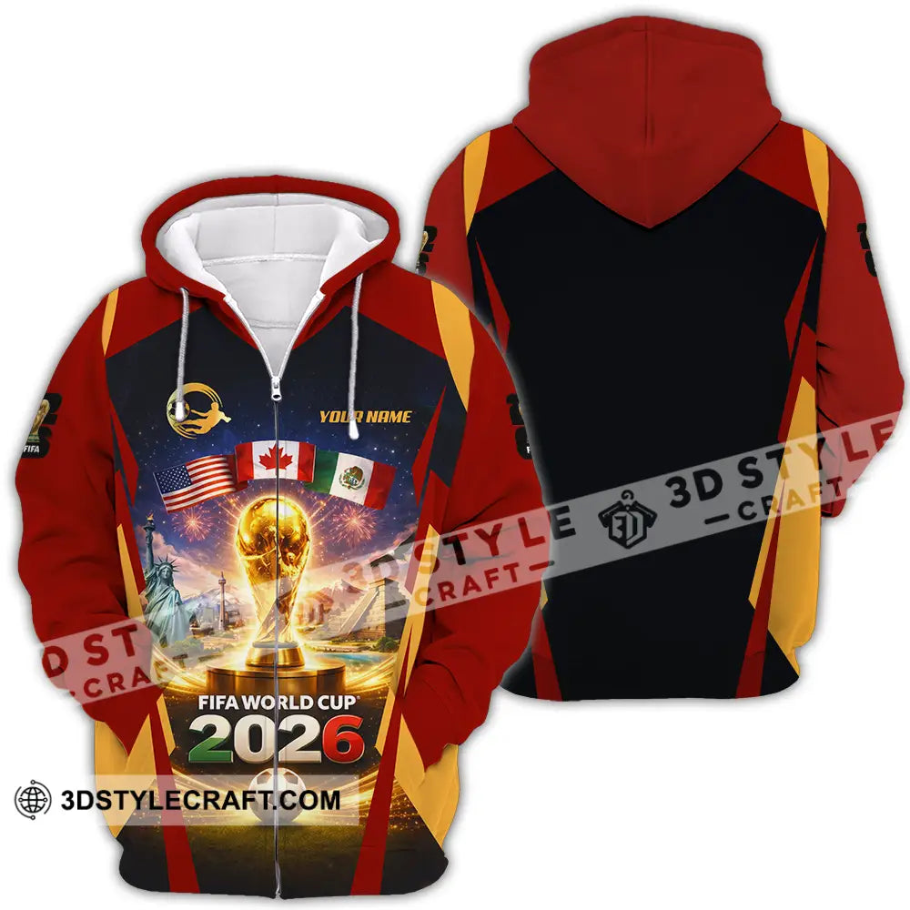 Unisex Shirt - Custom Fifa World Cup 2026 3D Shirt Zipper Hoodie / S T-shirt
