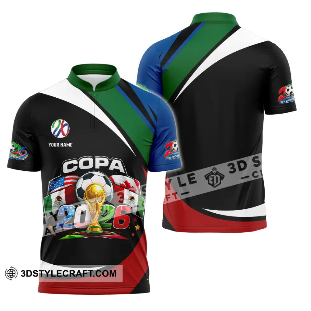 Unisex Shirt - Custom COPA 2026 3D Shirt - Zipper Polo Shirt / S - T-shirt