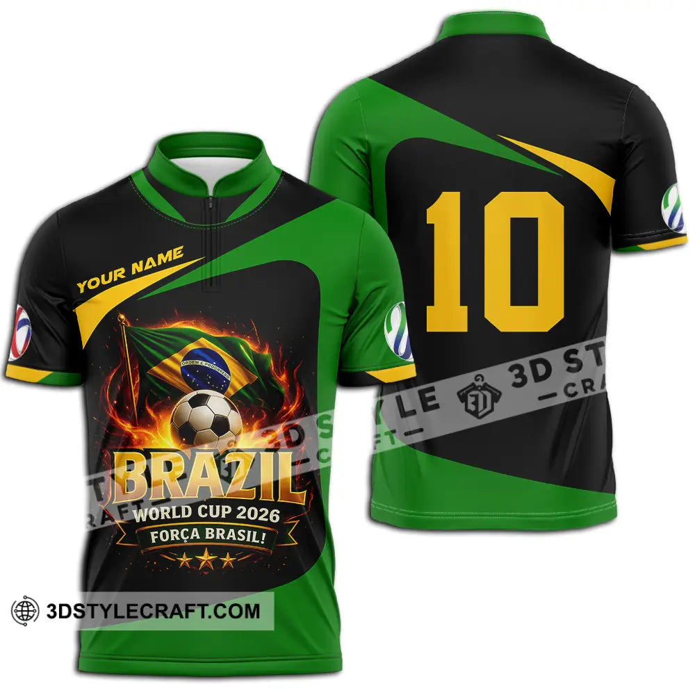 Unisex Shirt - Custom World Cup 2026 3D Shirt Zipper Polo Shirt / S T-shirt