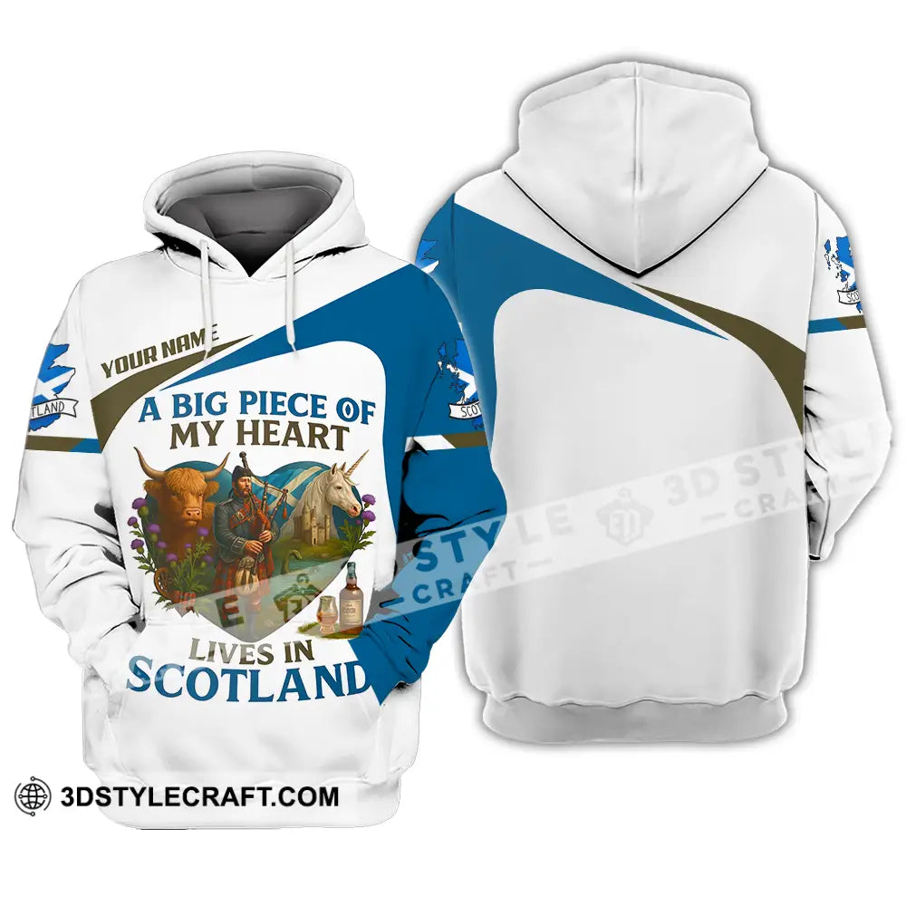 Unisex Shirt - Custom A Big Piece Of My Heart Lives In Scotland Shirt Hoodie / S T-shirt