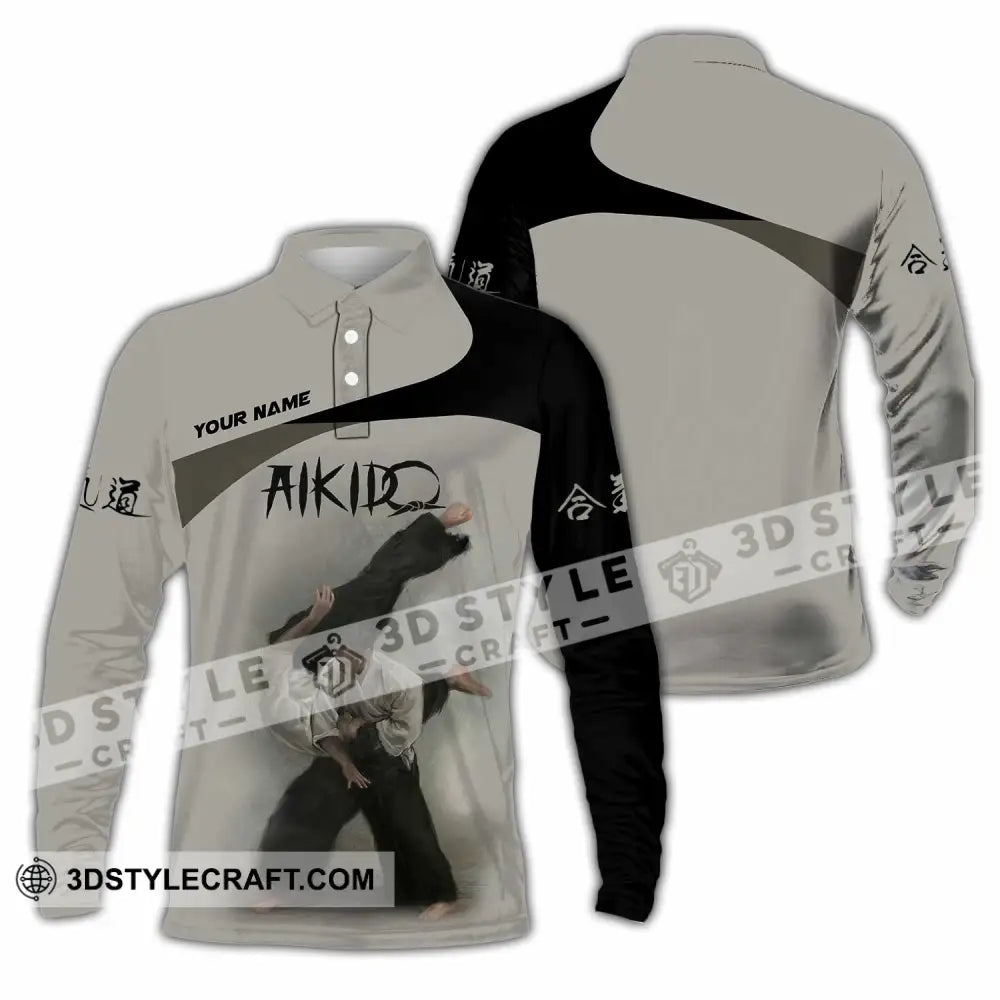 Unisex Shirt - Custom Aikido 3D Shirt Long Sleeve Polo / S T-shirt
