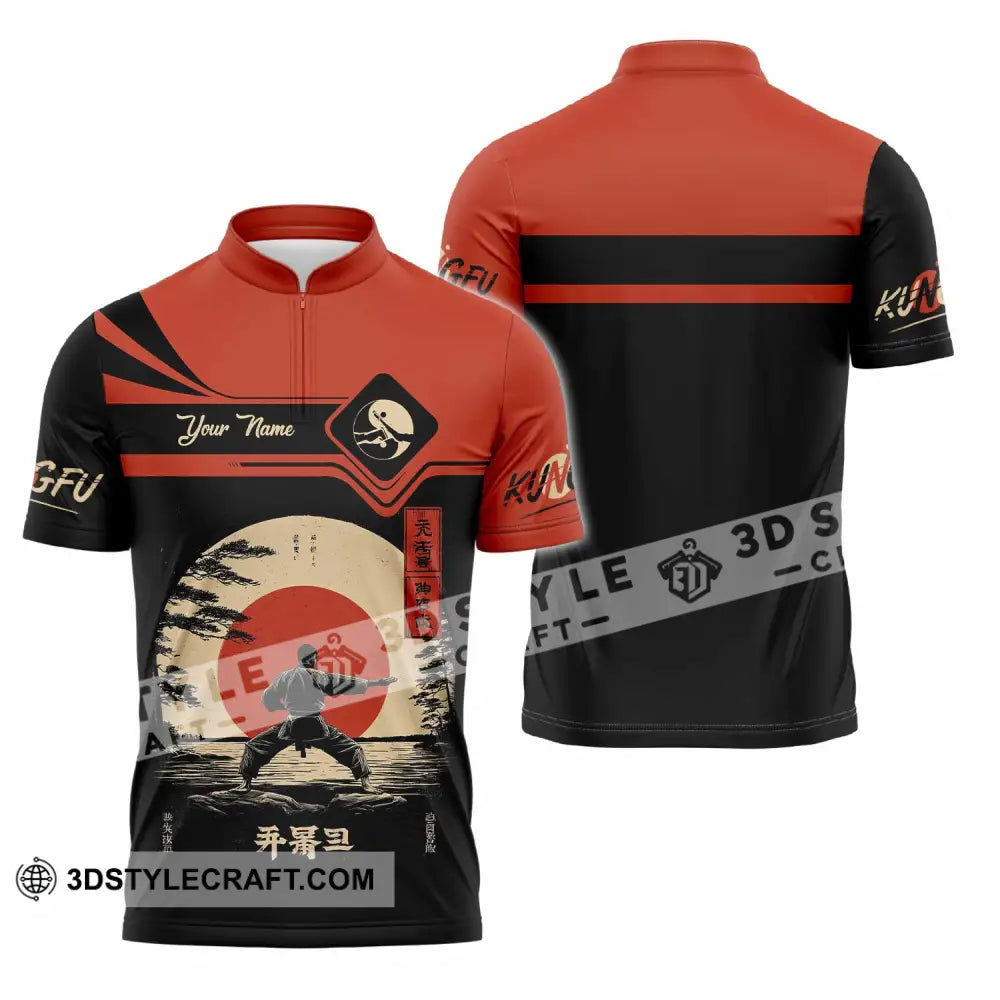 Unisex Shirt - Custom Aikido 3D Shirt Zipper Polo Shirt / S T-shirt