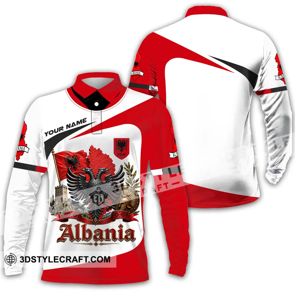 Unisex Shirt - Custom Albania Shirt - Long Sleeve Polo / S - T-shirt