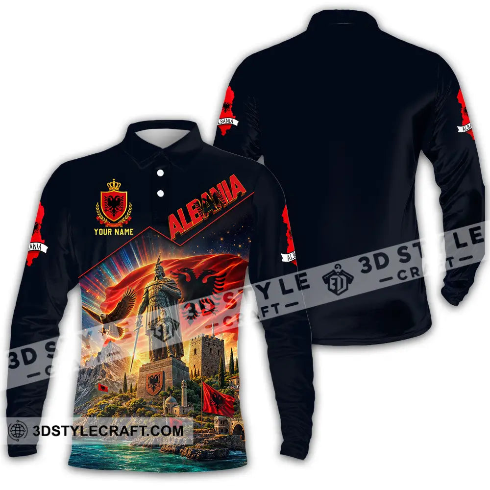 Unisex Shirt - Custom Albania Shirt - Long Sleeve Polo / S - T-shirt