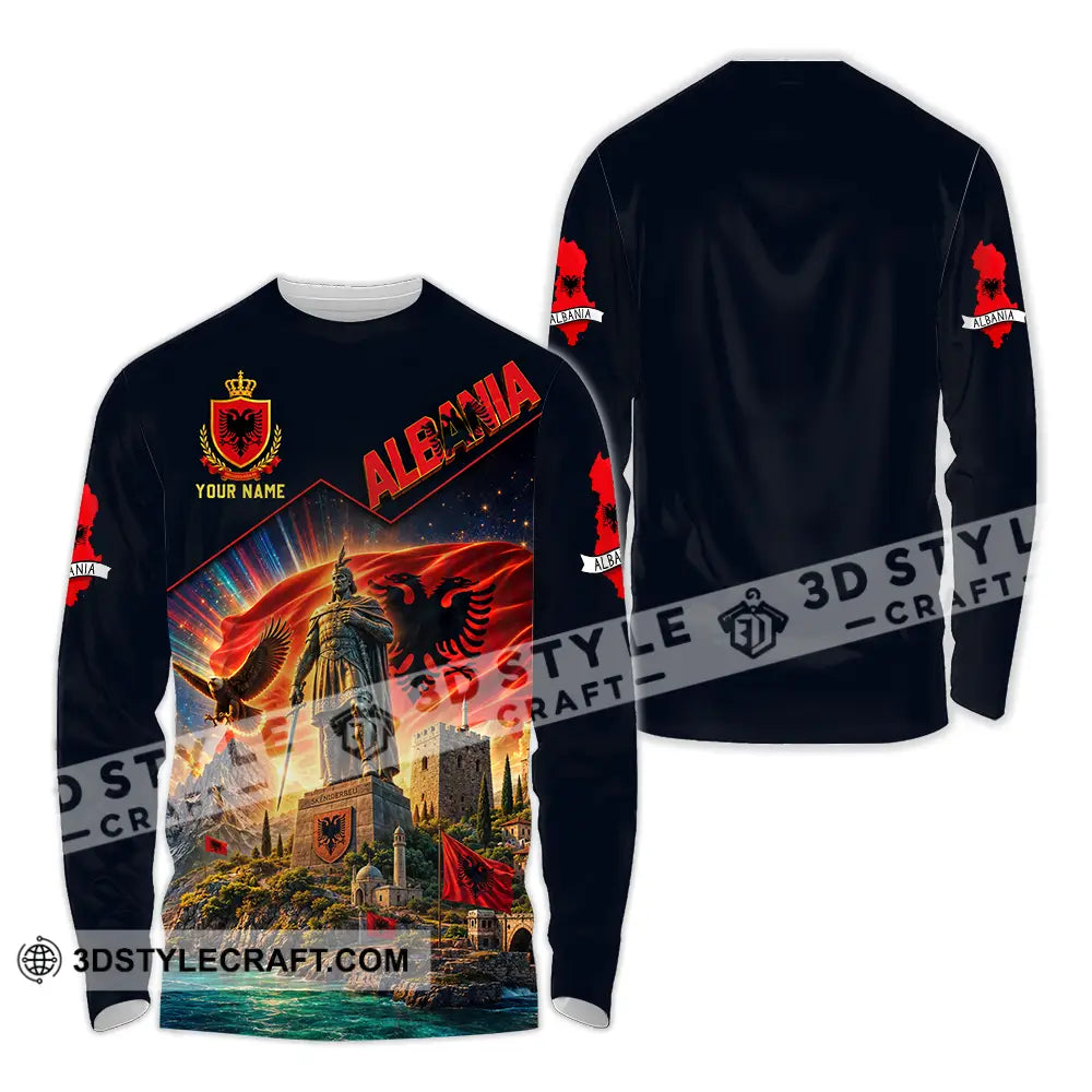Unisex Shirt - Custom Albania Shirt - Long Sleeve Shirt / S - T-shirt