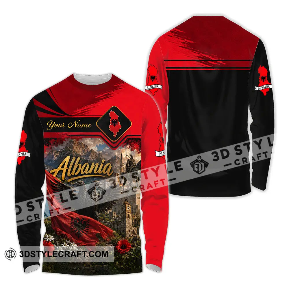 Unisex Shirt - Custom Albania Shirt - Long Sleeve Shirt / S - T-shirt