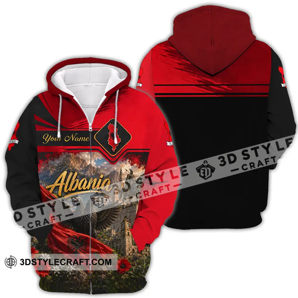 Unisex Shirt - Custom Albania Shirt - Zipper Hoodie / S - T-shirt