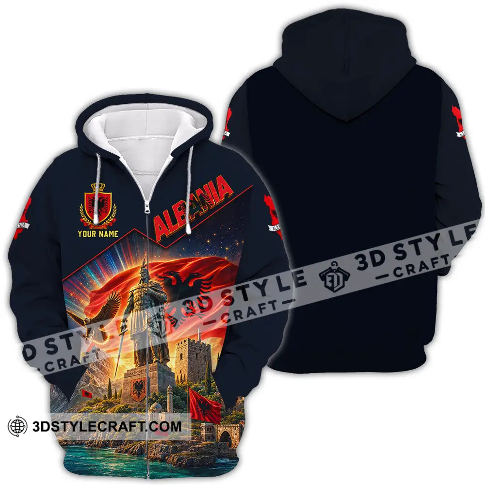 Unisex Shirt - Custom Albania Shirt - Zipper Hoodie / S - T-shirt