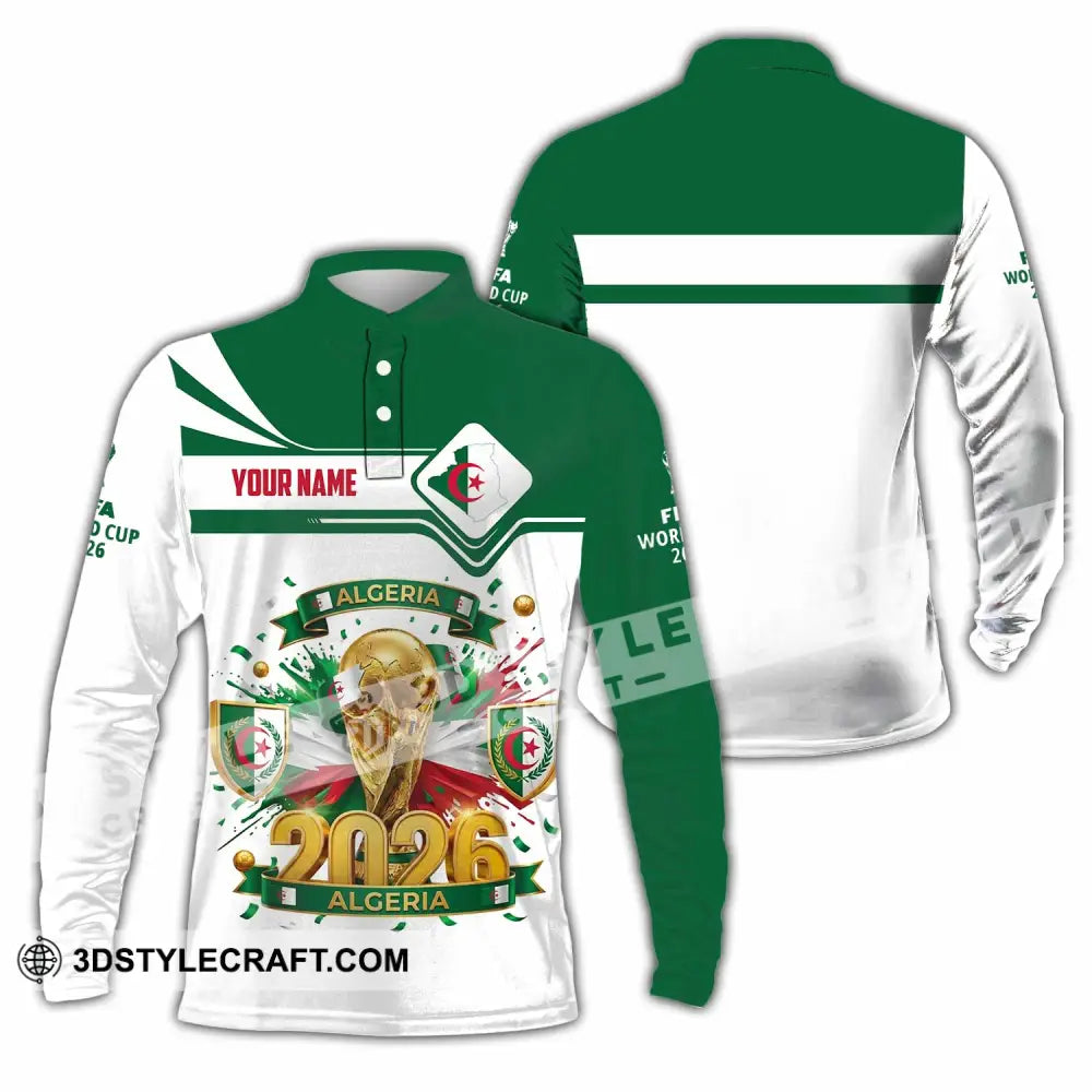 Unisex Shirt - Custom Algeria World Cup 2026 Shirt - Long Sleeve Polo / S - T-shirt