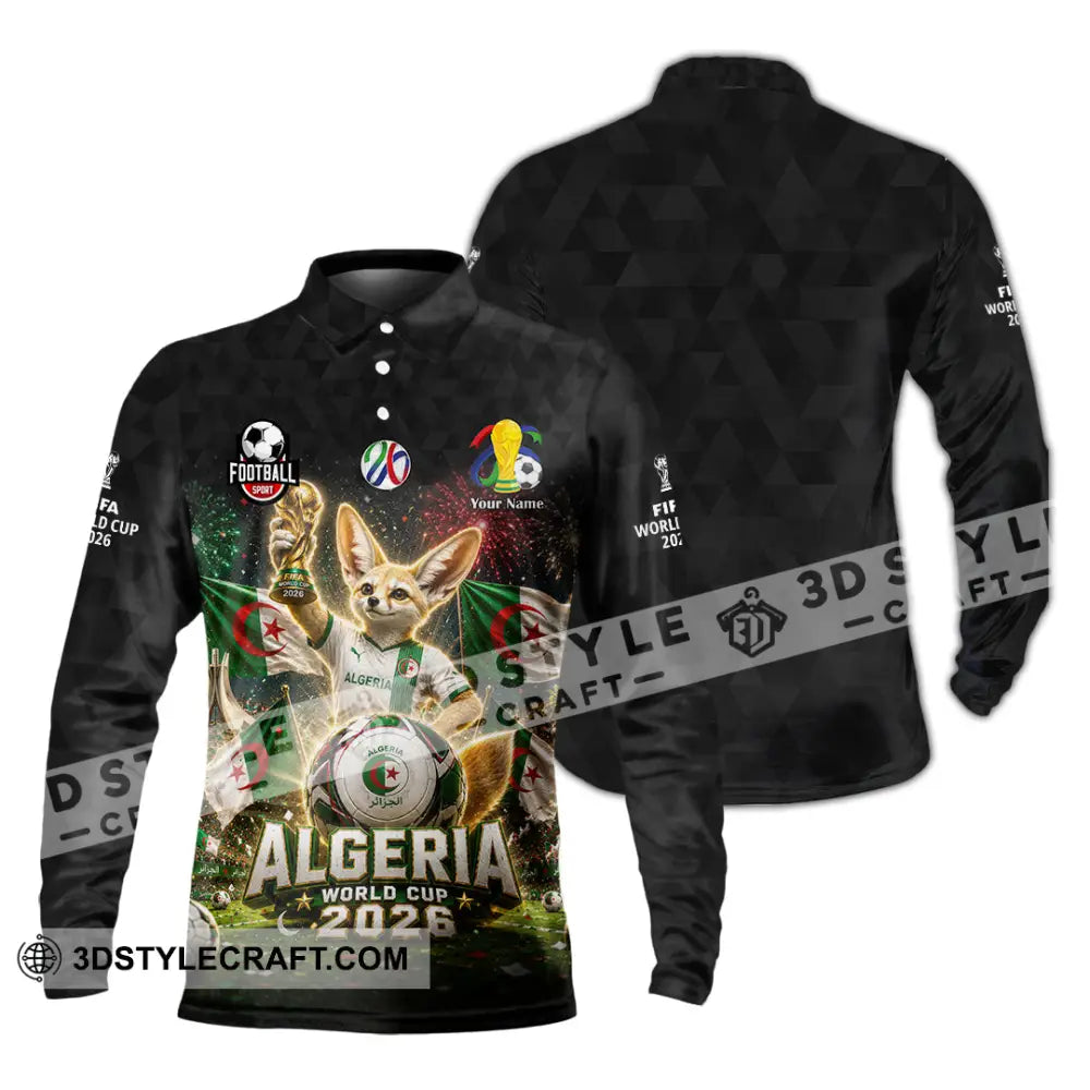 Unisex Shirt - Custom Algeria World Cup 2026 Shirt - Long Sleeve Polo / S - T-shirt