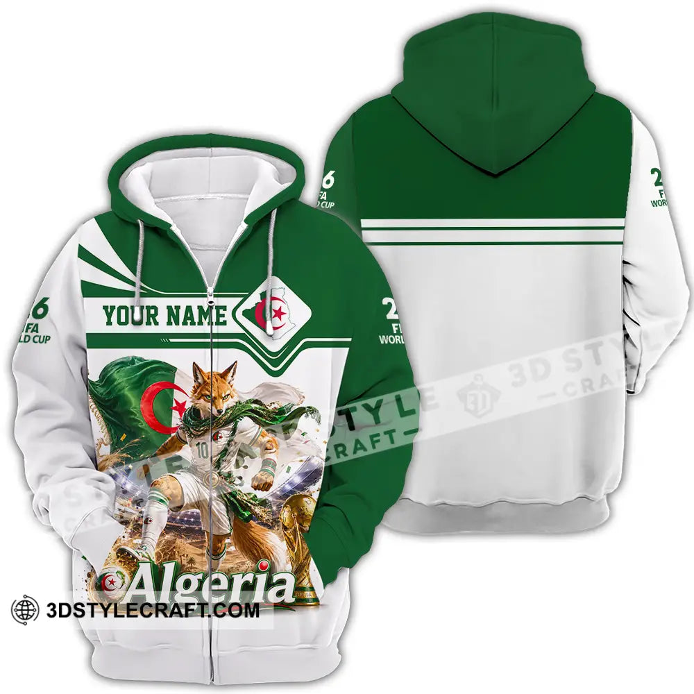 Unisex Shirt - Custom Algeria World Cup 2026 Shirt - Zipper Hoodie / S - T-shirt