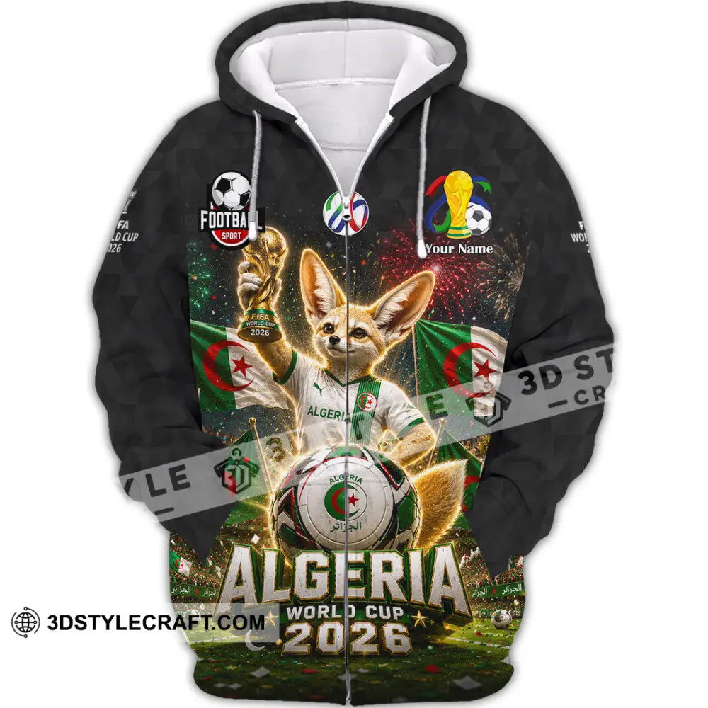 Unisex Shirt - Custom Algeria World Cup 2026 Shirt - Zipper Hoodie / S - T-shirt
