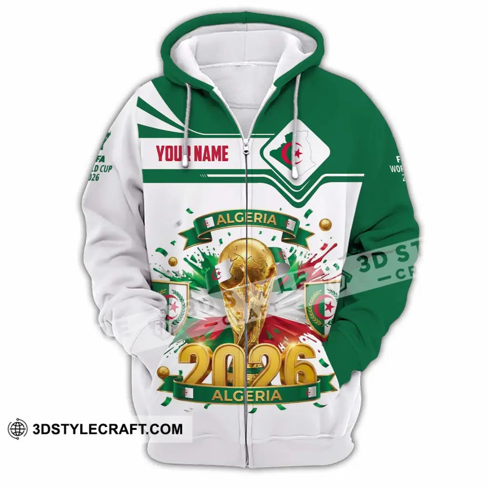 Unisex Shirt - Custom Algeria World Cup 2026 Shirt - Zipper Hoodie / S - T-shirt