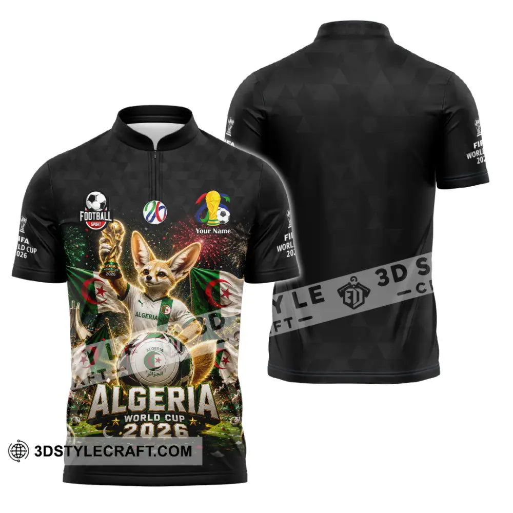 Unisex Shirt - Custom Algeria World Cup 2026 Shirt - Zipper Polo Shirt / S - T-shirt