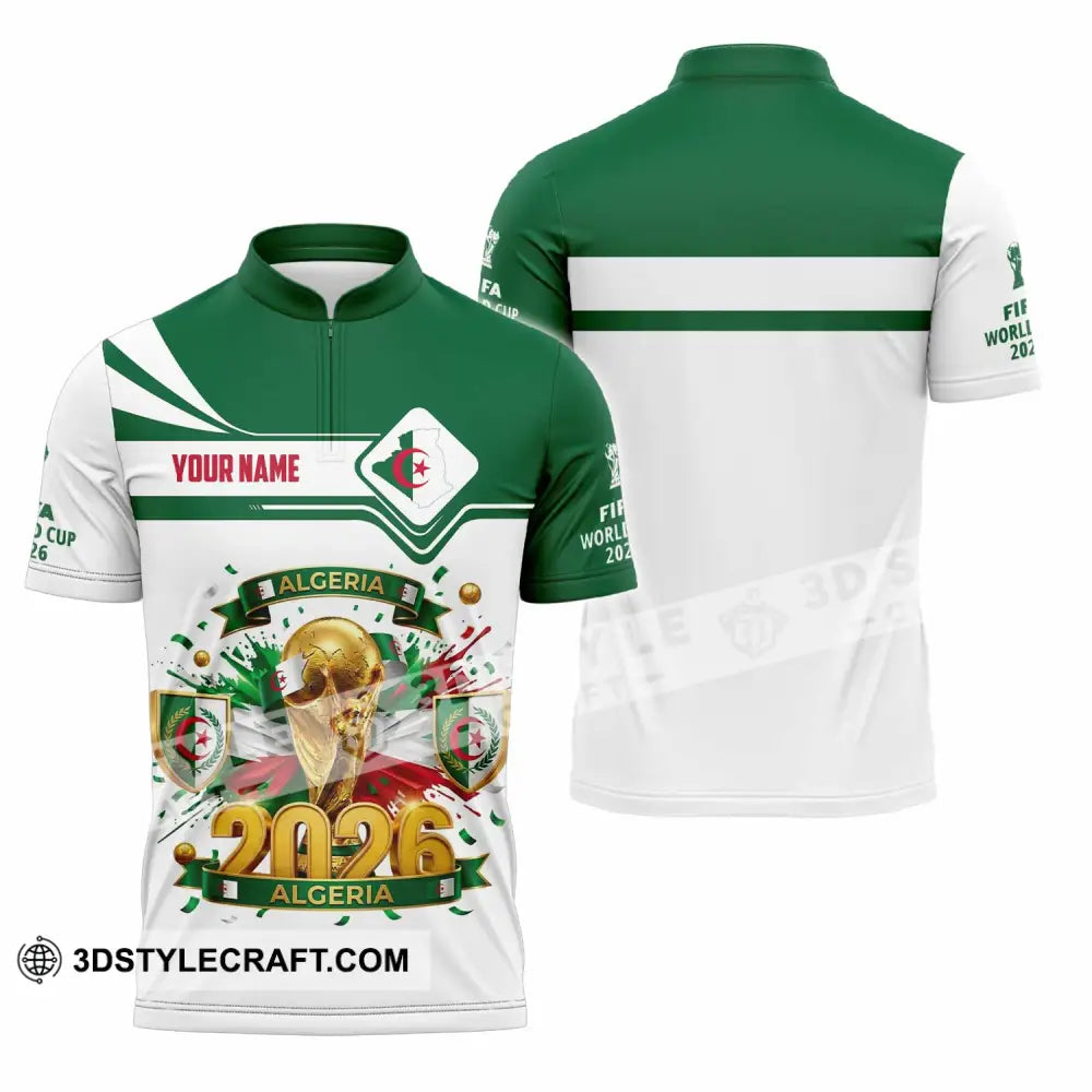 Unisex Shirt - Custom Algeria World Cup 2026 Shirt - Zipper Polo Shirt / S - T-shirt
