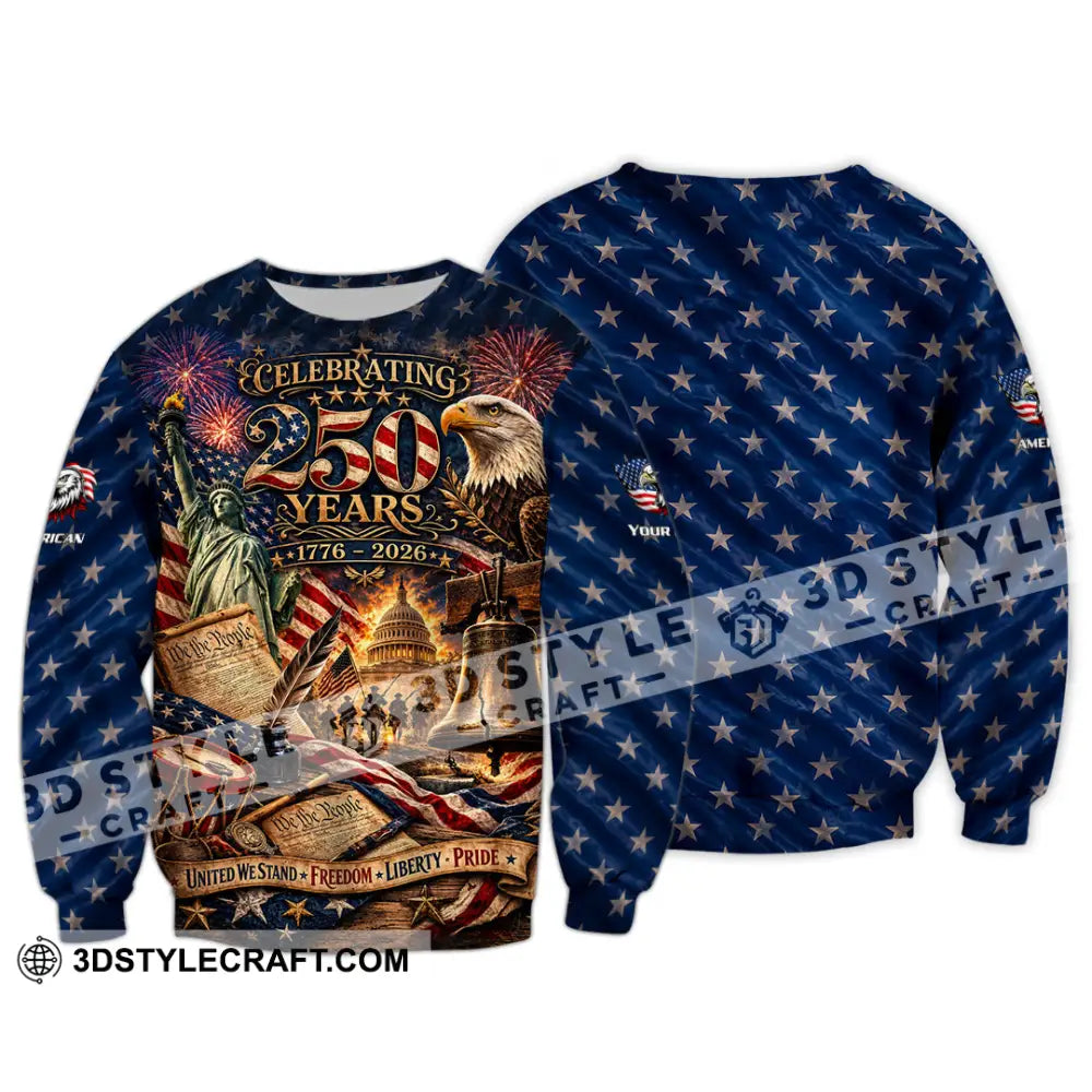 Unisex Shirt - Custom America 250 Years Shirt - Long Sleeve / S - T-shirt