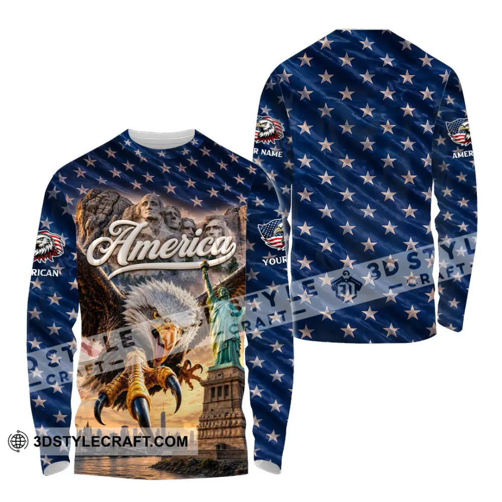 Unisex Shirt - Custom America Shirt - Long Sleeve Shirt / S - T-shirt