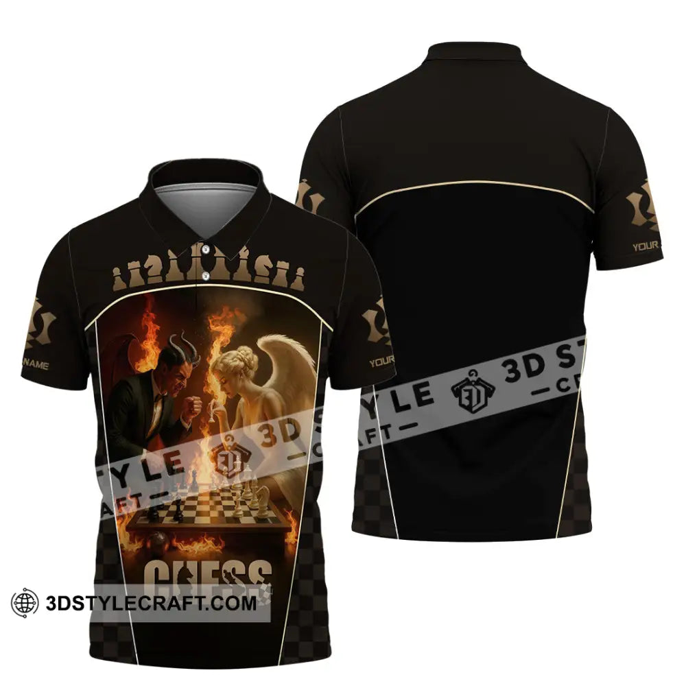 Unisex Shirt - Custom Angels & Demons Chess Shirt For Couple Polo Shirt / S T-shirt