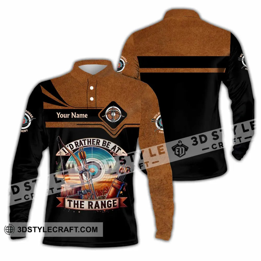 Unisex Shirt - Custom Archery 3D Shirt Long Sleeve Polo / S T-shirt